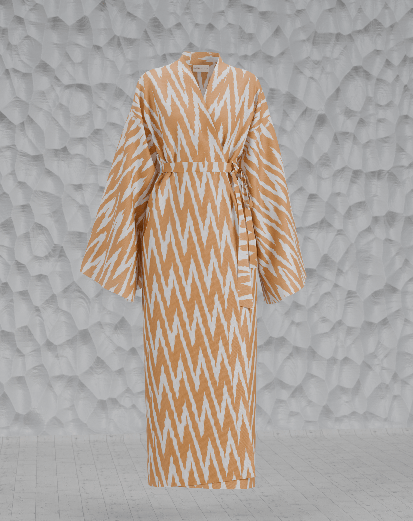 Women's Golden Robe from handwoven Silk Ikat - SABINA PATEL