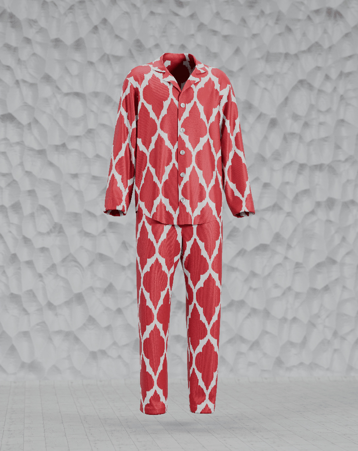 Sloungewear Pajama Set from Handwoven Silk Ikat